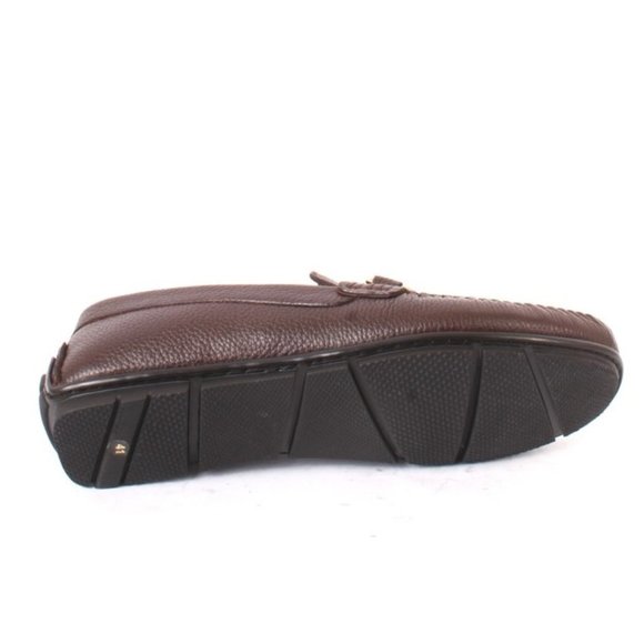 ROBERTO SERPENTINI 54400 Brown Leather Moccasins Loafers Shoes